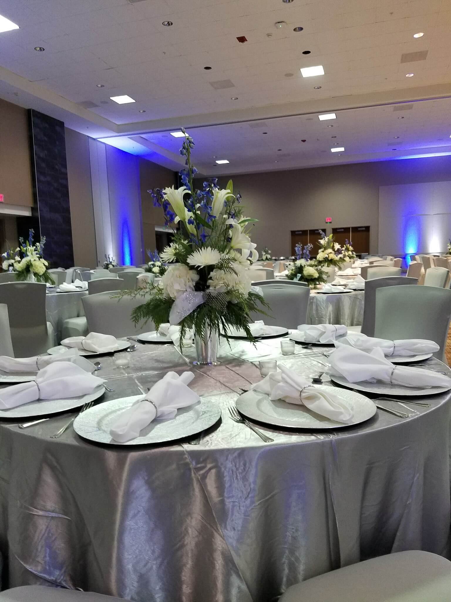 Elegant catering table setting and display